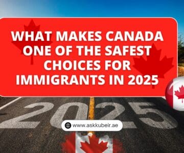 An illustration showcasing Canada's inclusive society, safe environment, and opportunities for immigrants in 2025.