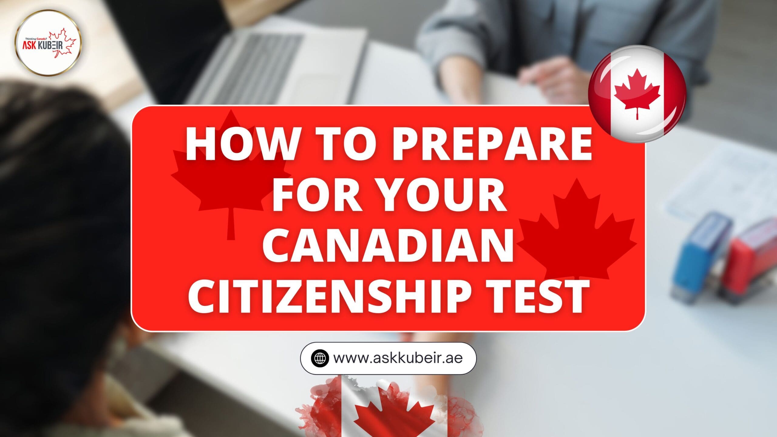 Person studying for the Canadian citizenship test with the official 'Discover Canada' guide.