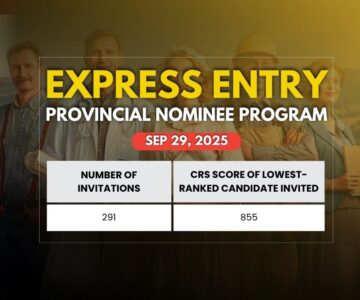 Express Entry draw results showing Canada inviting 291 PNP candidates in September 2025